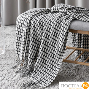Estia ГЛЭНТА Плед черн./бел. 140х200, 1 пр., 60% акрил, 40% вискоза