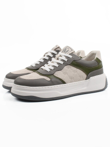03-X79173-A9 GREY/BEIGE Кроссовки мужские (натуральная кожа, нубук)
