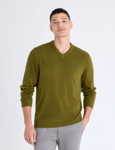 SOLID V-NECK SWEATER