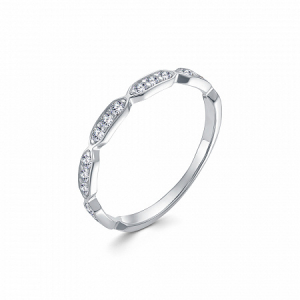 Кольцо с фианитом родированное серебро 925*