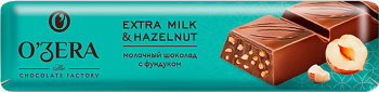 «O'Zera», шоколад молочный Extra milk & Hazelnut, 45г (упаковка 30шт.)