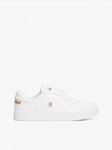 Metallic Accent Leather Court Sneaker