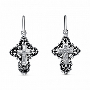 Крест из серебра литье частичное чернение