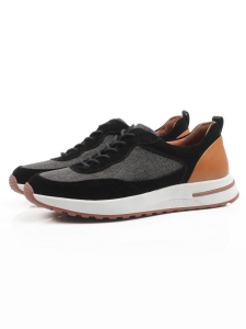 03-10-56 BLACK/GREY Кроссовки мужские (натуральная замша, натуральная кожа, текстиль)