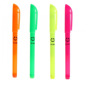 Ручка гелевая, 0.5 мм, стержень чёрный, корпус флуоресцентный, МИКС