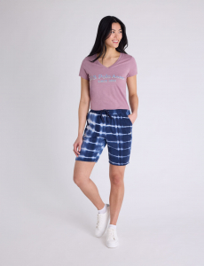 DRAWSTRING TIE DYE BERMUDA SHORTS