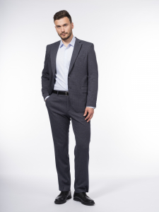 Костюмный трикотажный пиджак с принтом пье-де-пуль