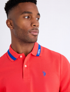 PIQUE POLO SHIRT WITH TIPPED COLLAR