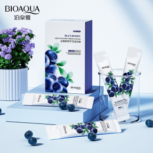 Увлажняющая ночная маска-желе с черникой BIOAQUA Blueberry Arbutin Moisturizing Mask, 1 стик 4 мл.