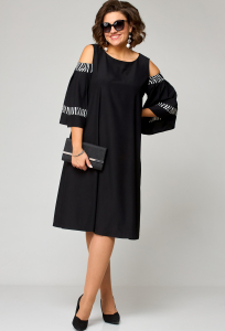 Платье EVA GRANT 7145 чёрно-молочный