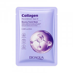 Тканевая маска для лица c рекомбинантным коллагеном Bioaqua