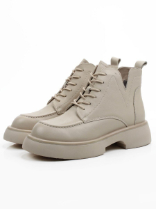 01-XKL22-107R LT. BEIGE Ботинки демисезонные женские (натуральная кожа, байка)