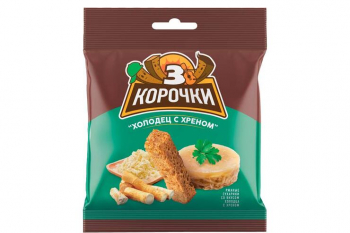 «3 Корочки», сухарики со вкусом холодца с хреном, 40 г