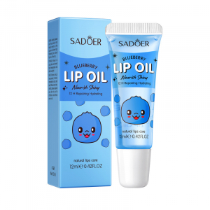 Восстанавливающее и увлажняющее масло для губ Черника SADOER Repairing hydrating Blueberry lip oil, 12 мл