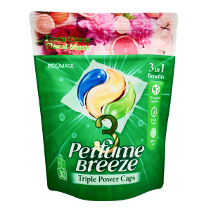 ECOMASIL Капсулы для стирки белья / 3 Perfume Breeze Triple Power Caps, 30 шт. x 11 г
