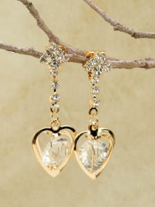 Серьги клипсы для ушей QF «Грация», сердце объёмное, миксы