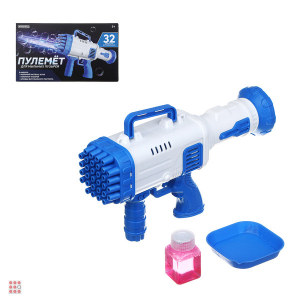 Пулемет для мыльных пузырей, 4хАА, 30 мл, мыльный раствор, 2 цвета