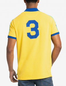 BRAZIL VERTICAL COLOR BLOCK PIQUE POLO SHIRT