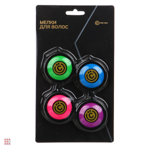 Набор мелков для окрашивания волос 4шт, круглые, 4 цвета
