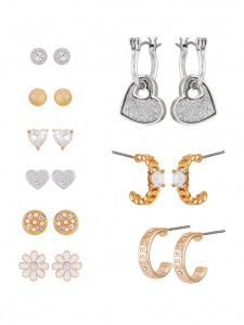 Mixed Stud and Huggie Earrings Box Set - 9 Pairs