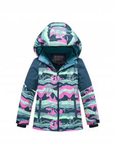 Курка горнолыжная подростковая для девочки УЦЕНКА темно-зеленого цвета 0728TZ