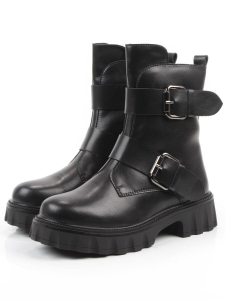 04-PAX40-1Z BLACK Ботинки зимние женские (натуральная кожа, 100% шерсть) размер 38 маломерит на пол