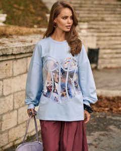 Свитшот с принтованным корсетом SWK004