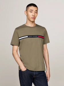 Tommy Ribbed Inset Logo T-Shirt
