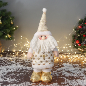 Игрушка мягкая «Дед Мороз цветочек» 59?21 см/40?21 см, золотисто-белый