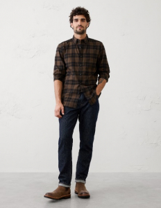 Slim-Fit Lightweight Flannel Shirt