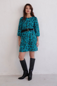 11107 Платье бирюзовое с принтом (остаток: 44, 46)