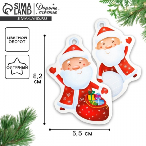 Шильдик на подарок Новый год «Дед мороз», 6.5?8 см