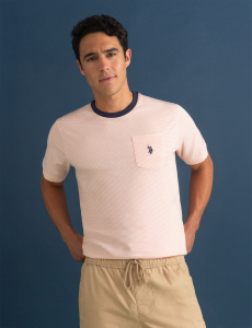 YARN DYE STRIPE JERSEY T-SHIRT WITH POCKET