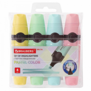 Набор маркеров текстовыделителей 4 цветов 1-5 мм BRAUBERG 