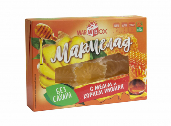 Мармелад желейный формовой на фруктозе "С медом и корнем имбиря"  "Marmbox"