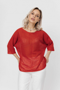 Джемпер из льна 4-254 шиповник