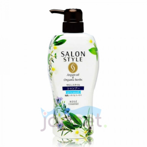 Salon Style Разглаживающий шампунь, с экстрактом имбиря для поврежденных тусклых волос, без силикона, с ароматом свежих трав, 500 мл