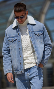 Куртка джинс утепл F021-1370-01W l.blue