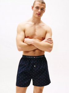 Allover Flag Print Woven Boxer