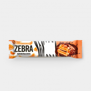Вафли Zebra апельсиновые, 40 г (упаковка 15 шт)