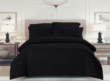 Простыня Шпинель ультра черный страйп-сатин