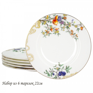 145-475 Набор из 6 тарелок 22см HANOMI в под.уп.(х10)Костяной фарфор