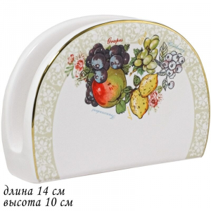 110411 Салфетница 14х10 см  ФРУКТЫ в под.уп.(х36)