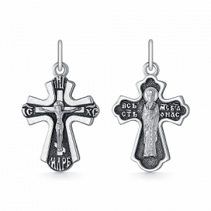 Крест (Св.Николай) из серебра литье частичное чернение