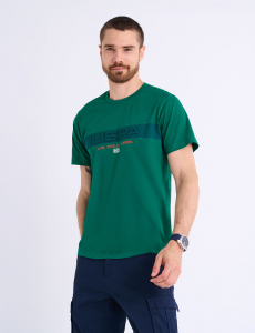 EMBOSSED USPA STRIPE JERSEY T-SHIRT