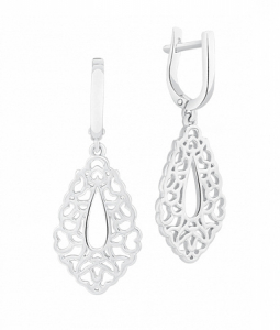 Серьги родированные серебро 925*