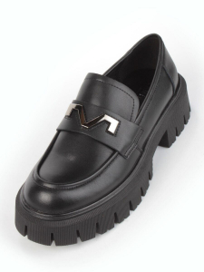 01-C1808-1 BLACK Ботинки демисезонные женские (натуральная кожа)