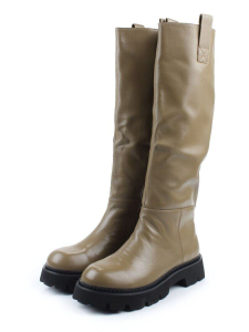 02-E39B-53JN GREEN Сапоги демисезонные женские (натуральная кожа)