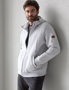 Худи на молнии из премиального футера трехнитки с начесом