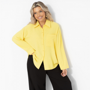 Рубашка свободного кроя, Создала себя сама (желтая)